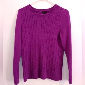 Talbots sweater women's size L purple with multi colored flecks